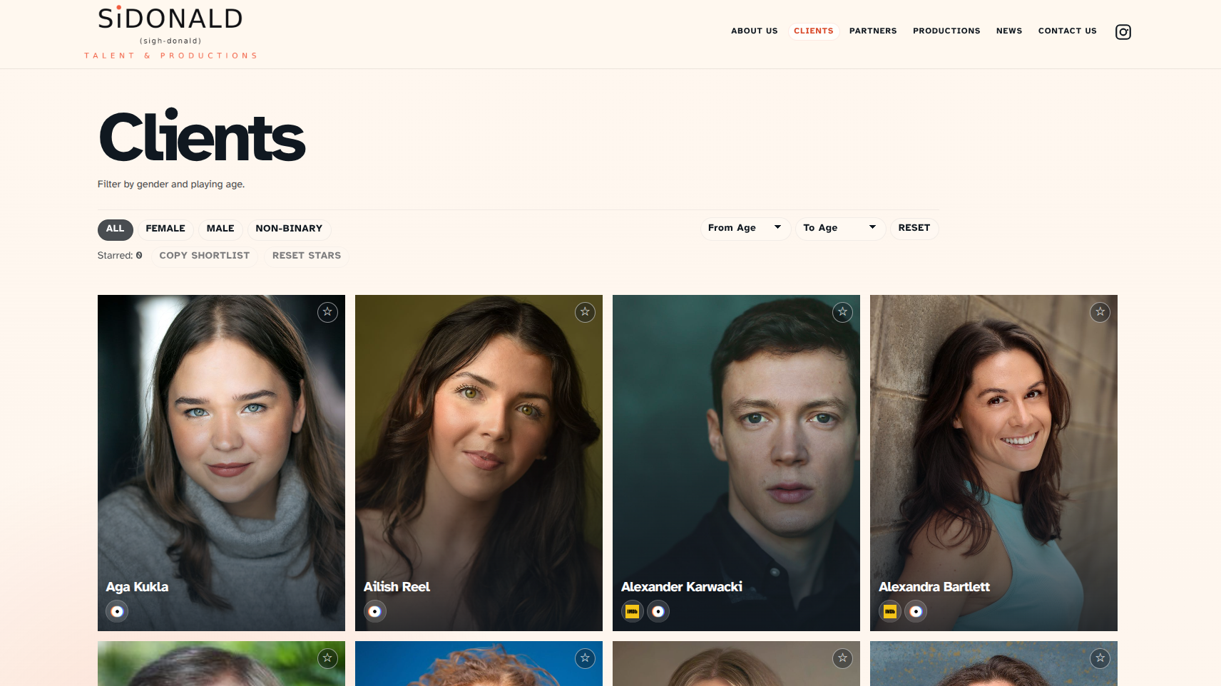Client-facing SiDonald talent directory